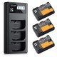 K&F Concept LP-E6NH 3-Pack Replacement Battery and 3-Slot Charger - 2250mAh